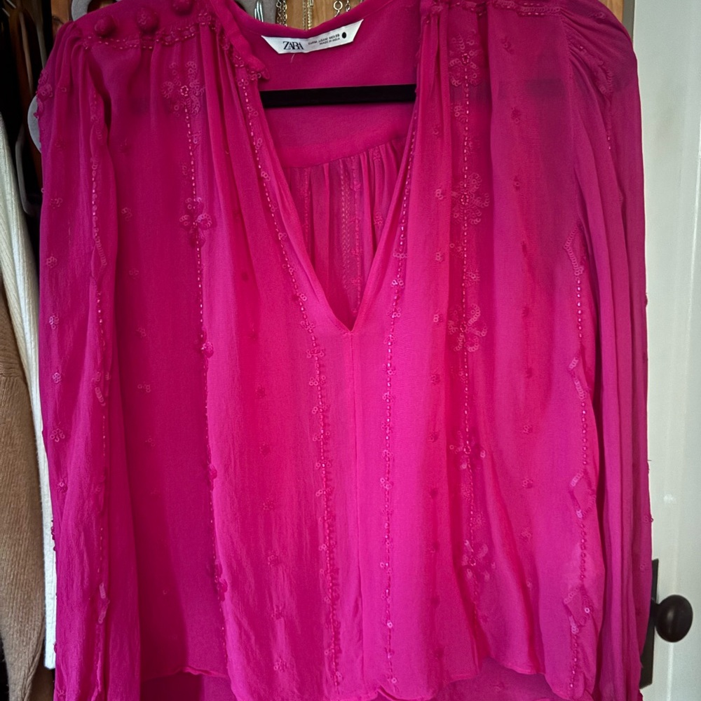 Zara Vibrant Pink Top